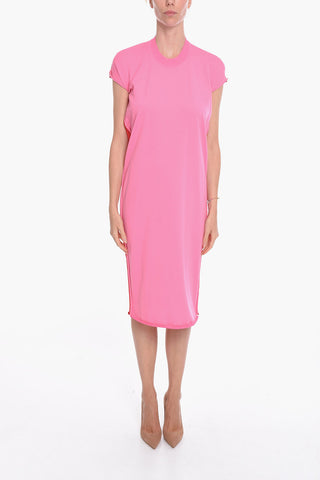 Vestito Midi Drappeggiato in Viscosa