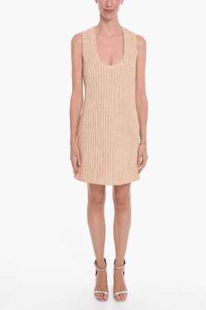 Handwoven Leather Midi Dress