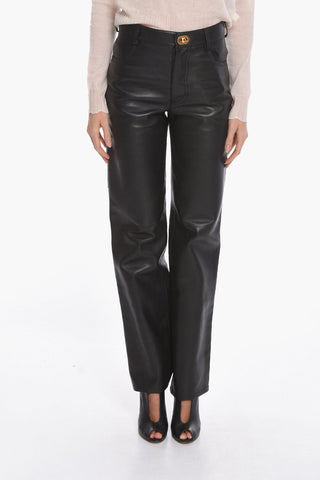 Leather SEMIPLONGE Straight Fit Pants