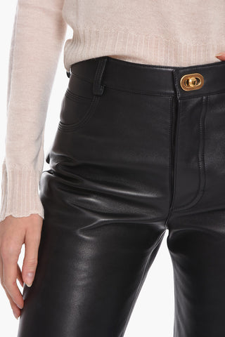Leather SEMIPLONGE Straight Fit Pants