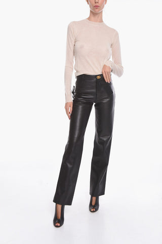 Leather SEMIPLONGE Straight Fit Pants