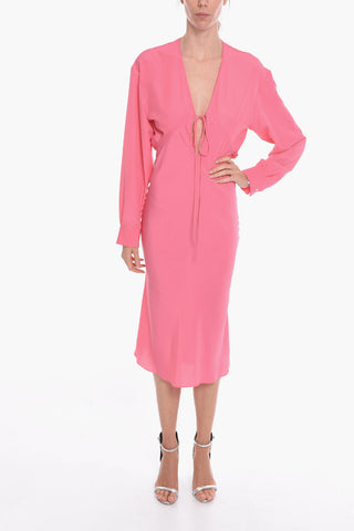Vestito Lungo GREBSEH in Crepe di Viscosa con Dettaglio Cut-out