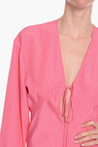 Vestito Lungo GREBSEH in Crepe di Viscosa con Dettaglio Cut-out