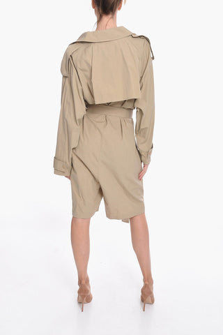 Cotton Blend COMPACT Trench-shaped Jumpsuit
