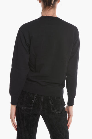 Fleeced-cotton Crewneck Sweatshirt with TIGER CREST Logo Patch