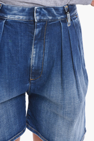 Triple-pleated FLASHDANCE Flared Denim Shorts