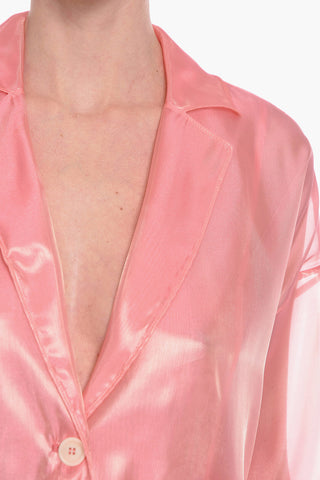 Meshed JUDI Single-breasted Blazer with 3/4 Sleeves