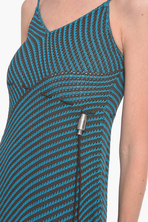 Striped Cotton-blend Maxidress with Drawstring