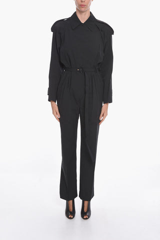 Cotton Blend COMPACT Trench-shaped Jumpsuit