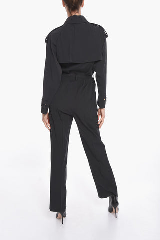 Cotton Blend COMPACT Trench-shaped Jumpsuit