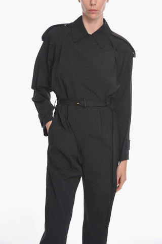 Cotton Blend COMPACT Trench-shaped Jumpsuit