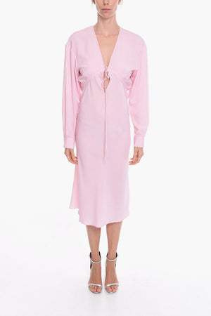 Vestito Lungo GREBSEH in Crepe di Viscosa con Dettaglio Cut-out