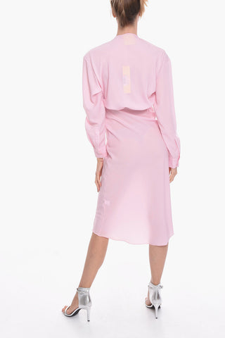 Vestito Lungo GREBSEH in Crepe di Viscosa con Dettaglio Cut-out