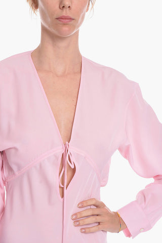 Vestito Lungo GREBSEH in Crepe di Viscosa con Dettaglio Cut-out