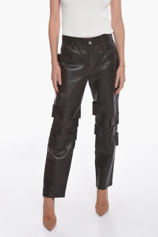 5 Pocket SATINE Knitted Leather Pants