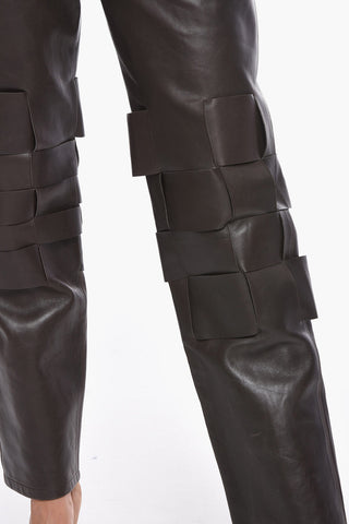 5 Pocket SATINE Knitted Leather Pants