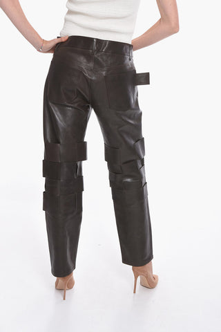 5 Pocket SATINE Knitted Leather Pants