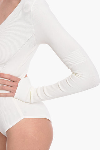 Stretch-viscose Bodysuit with Boat Neckline