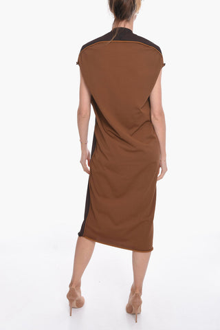 Vestito Midi Drappeggiato in Viscosa