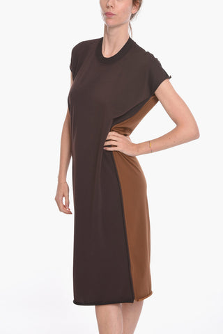 Vestito Midi Drappeggiato in Viscosa