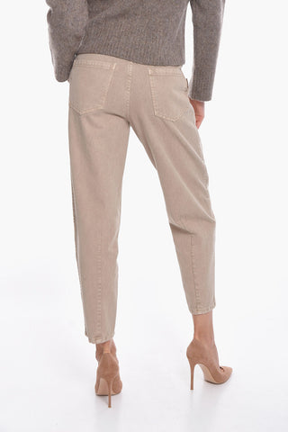 Jeans Mom Fit con Logo Patch sul Retro