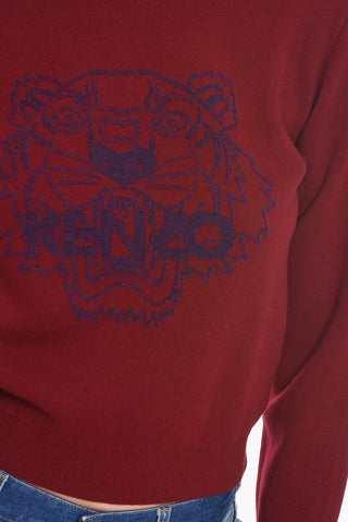 Compact-wool Crewneck Sweater with TIGER Logo