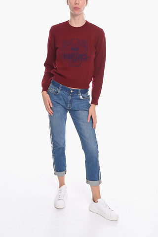 Compact-wool Crewneck Sweater with TIGER Logo