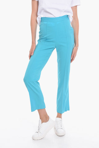 Pantaloni a Sigaretta in Lana con Pince Frontale
