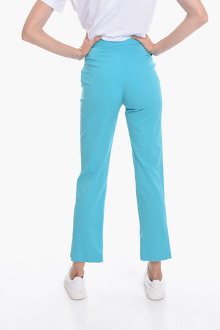 Wool Cigarette Trousers with Front-pleat