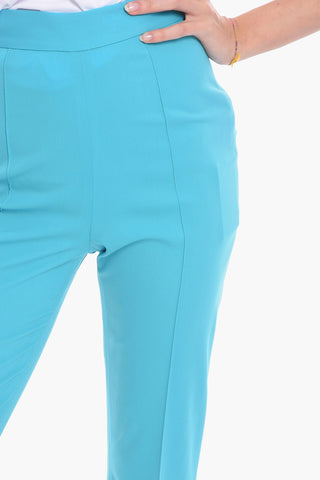 Wool Cigarette Trousers with Front-pleat