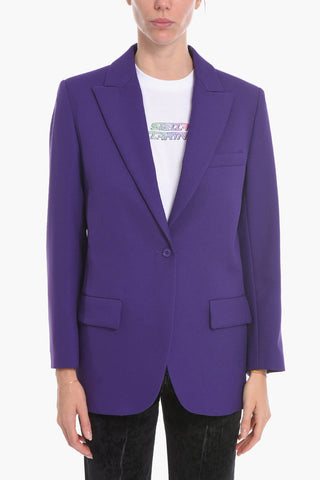 Single-Button Blazer with Peak Lapel
