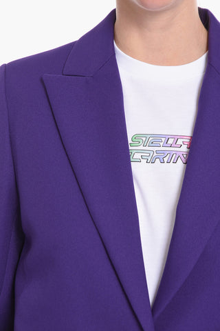 Single-Button Blazer with Peak Lapel