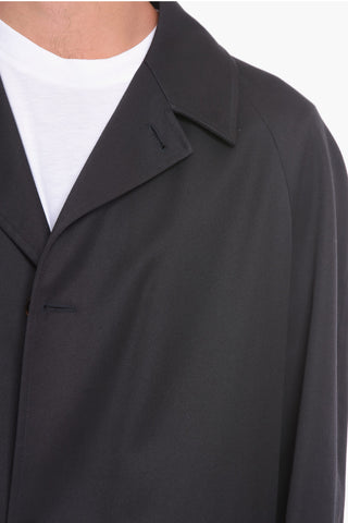 Cotton Blend Raincoat with Flush Pockets