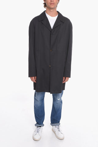 Cotton Blend Raincoat with Flush Pockets