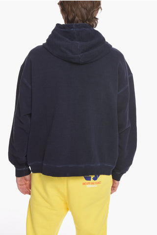 Zip-up Hoodie Sweatshirt with Logo Print