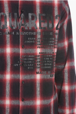 Camicia con Fantasia a Quadri e Stampa Logo