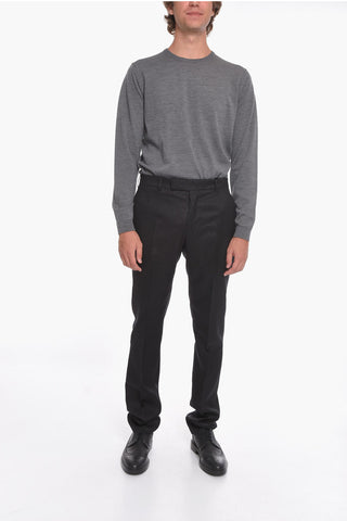 Lurex Straight-leg Pants with Jacquard VERSACE PLAQUE Motif