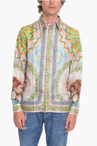 Mosaique-printed Silk Shirt