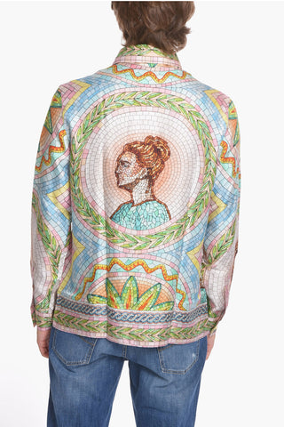 Mosaique-printed Silk Shirt