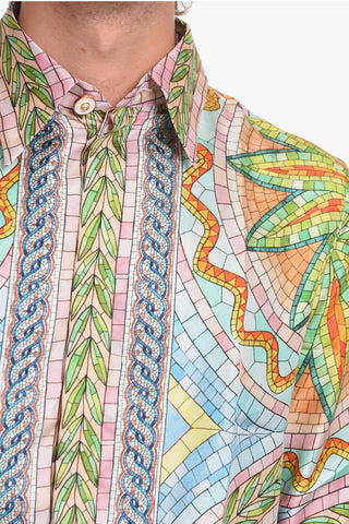 Mosaique-printed Silk Shirt