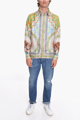 Mosaique-printed Silk Shirt