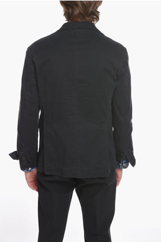 Blazer in Denim con Maniche a Doppio Strato