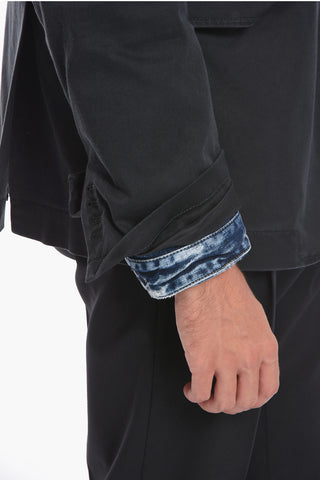 Blazer in Denim con Maniche a Doppio Strato