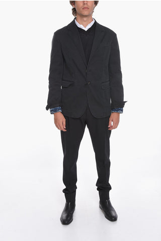 Blazer in Denim con Maniche a Doppio Strato