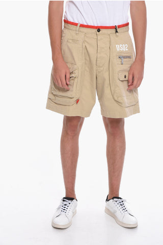 Shorts Crago in Denim con Stampa Logo
