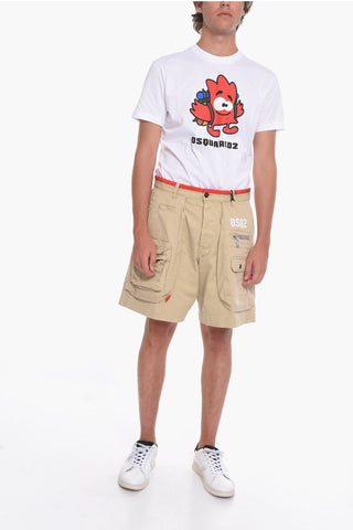 Shorts Crago in Denim con Stampa Logo
