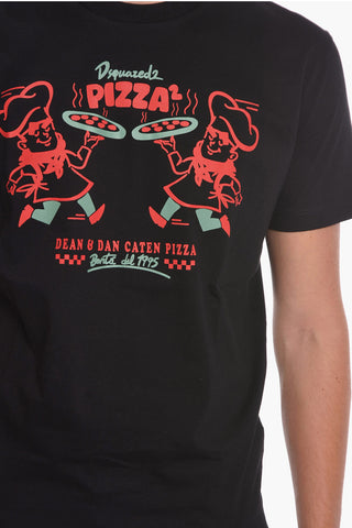 DEAN & DAN Crewneck T-shirt with Pizza Print