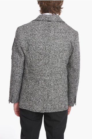 Peacoat Doppiopetto con Tasche a Toppa