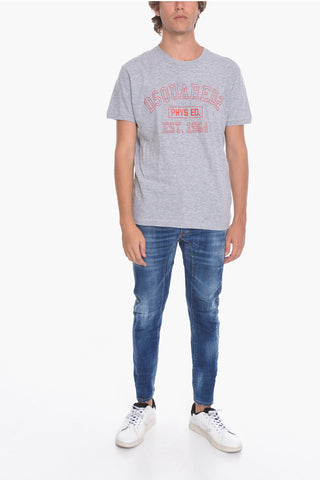 Crewneck T-shirt with Embossed Logo
