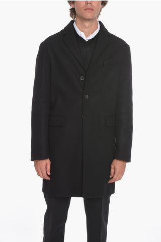 Virgin Wool Coat with Flap Pockets